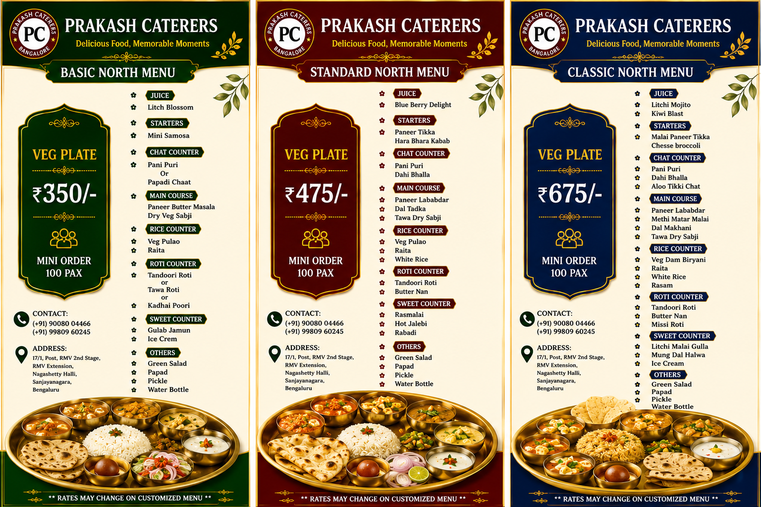North Indian Menu